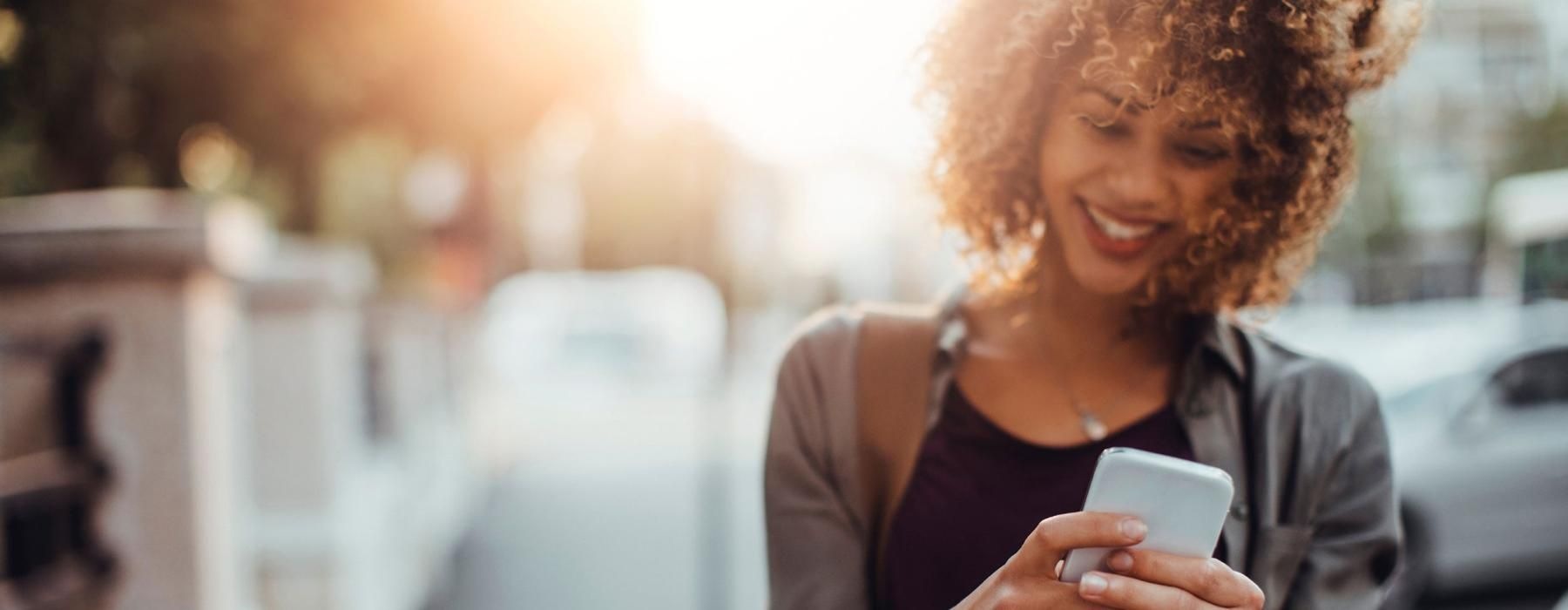 a person looking at the phone